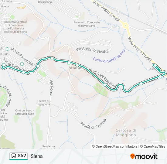 S52 Bus Line Map