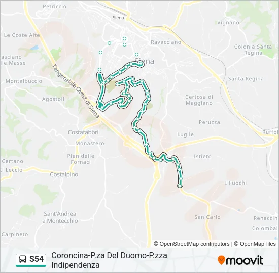S54 Bus Line Map
