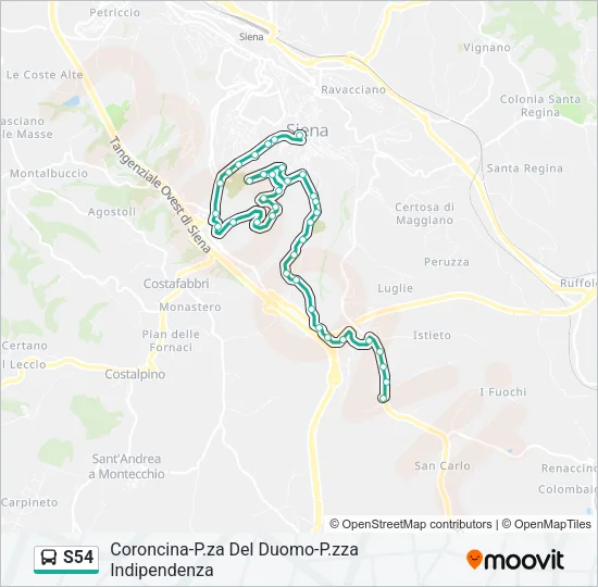 S54 Bus Line Map