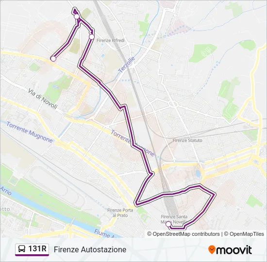131R Bus Line Map