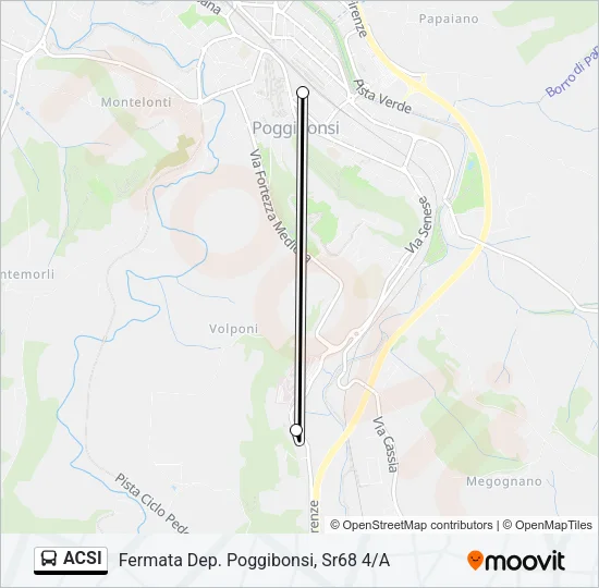 Percorso linea bus ACSI
