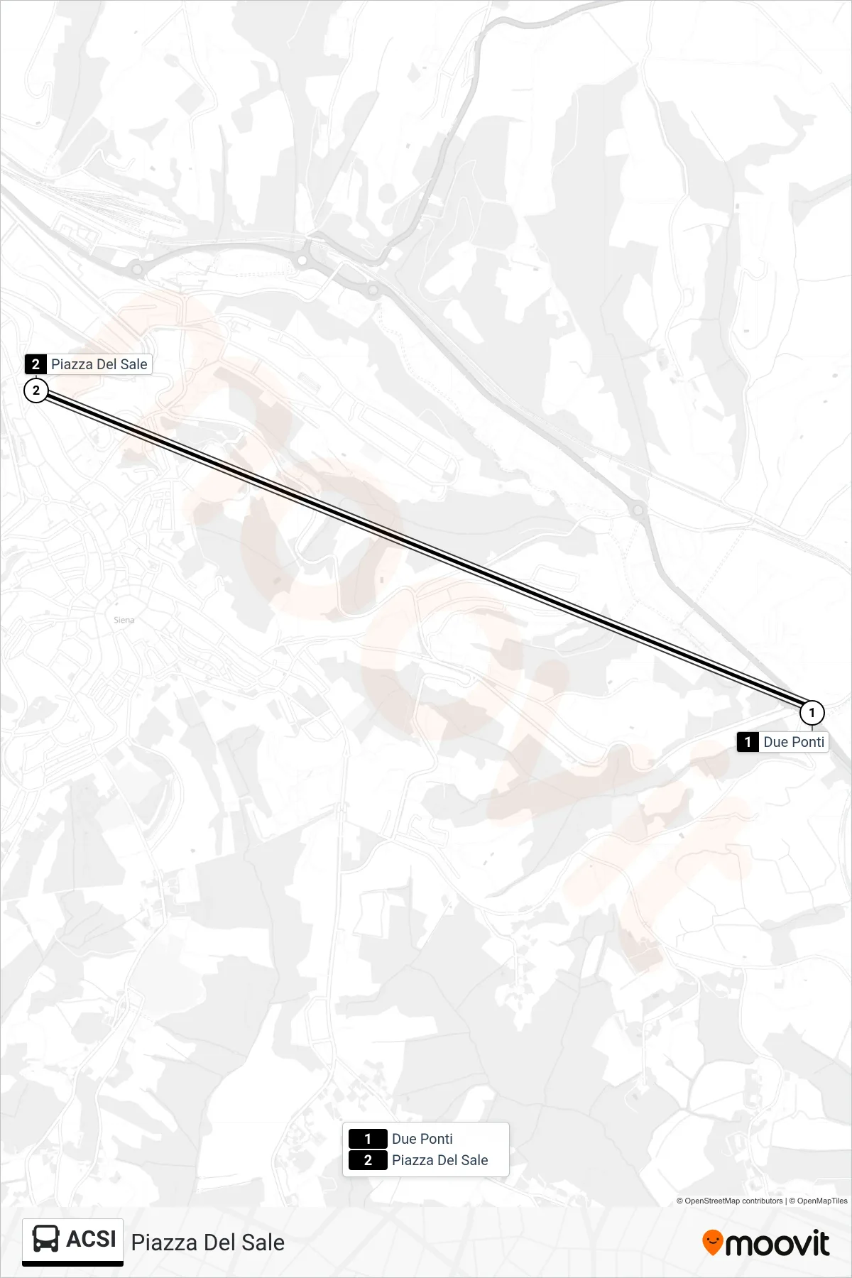 Linea ACSI bus (Piazza Del Sale) - Percorsi e fermate sulla mappa