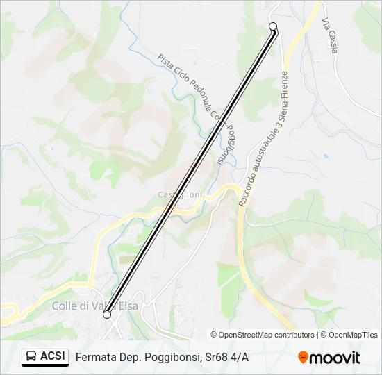 Percorso linea bus ACSI