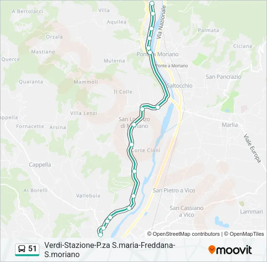 51 Bus Line Map