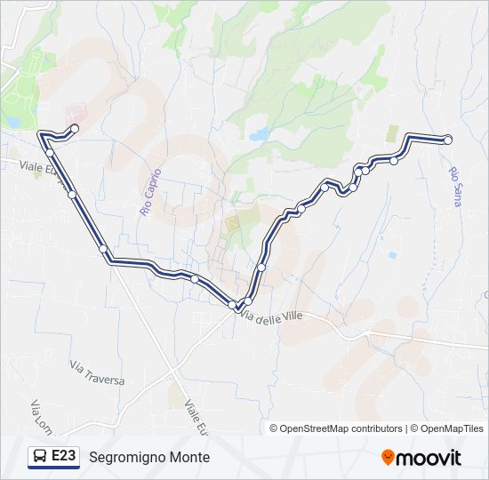 Percorso linea  E23