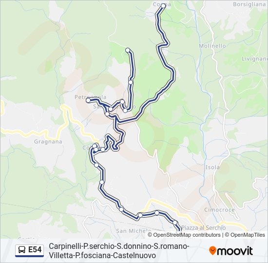 Percorso linea  E54