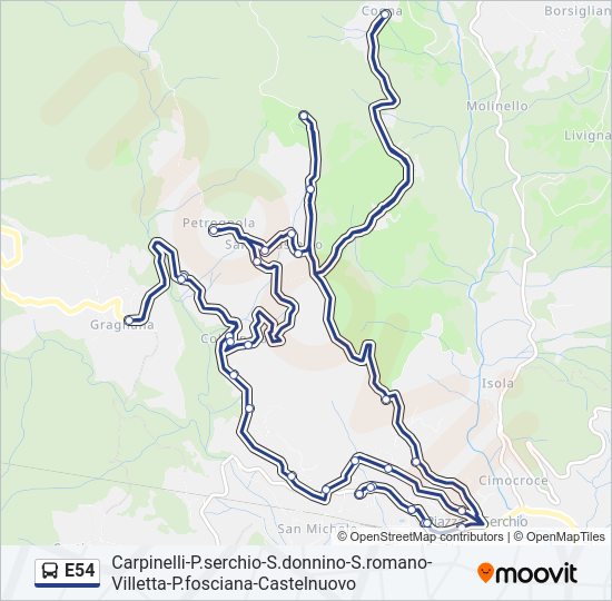 Percorso linea  E54