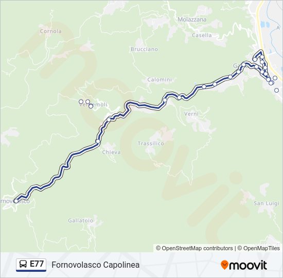 E77 Bus Line Map