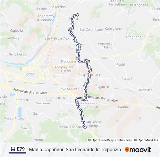E79 bus Line Map