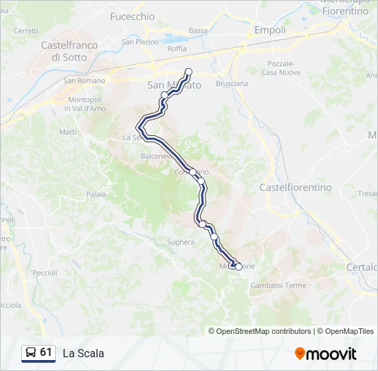 61 Bus Line Map