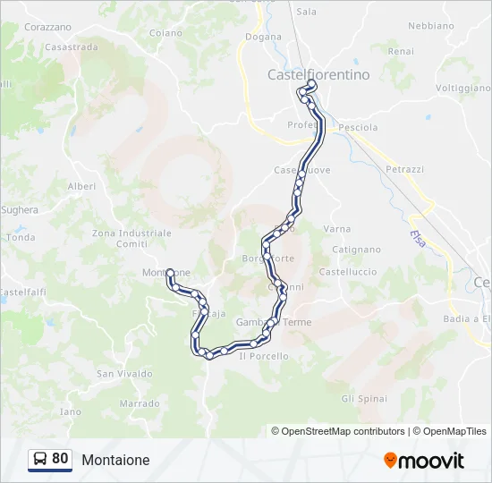 80 Bus Line Map
