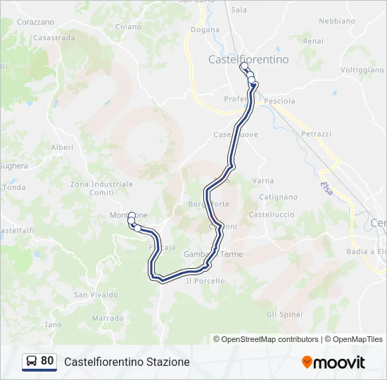 80 Bus Line Map