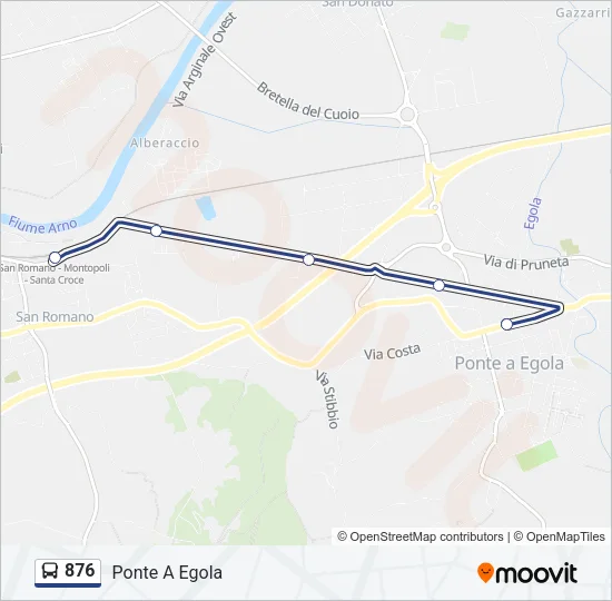 876 Bus Line Map