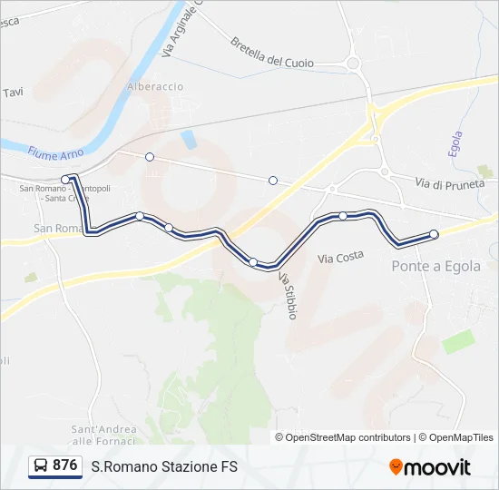 876 Bus Line Map