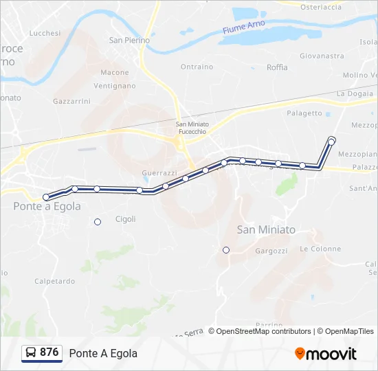 876 Bus Line Map