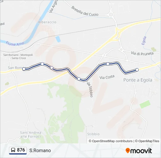876 Bus Line Map