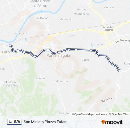 876 Bus Line Map