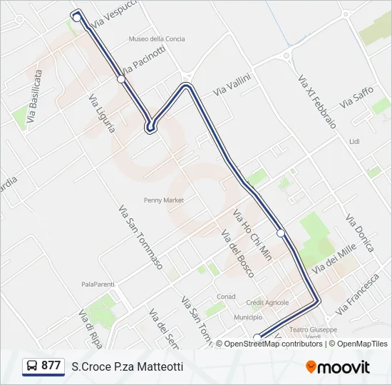 877 Bus Line Map