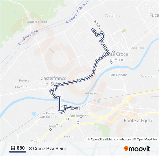 880 Bus Line Map
