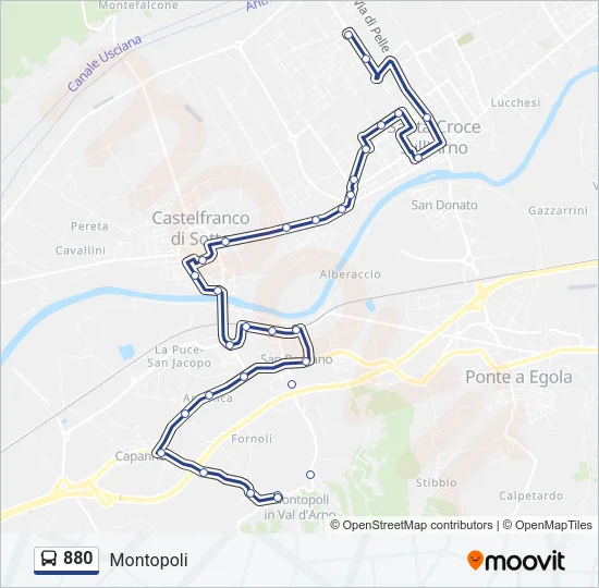 880 Bus Line Map