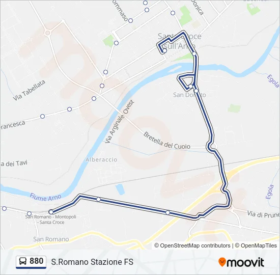 880 Bus Line Map