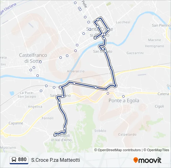 880 Bus Line Map