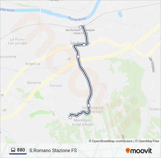 880 Bus Line Map
