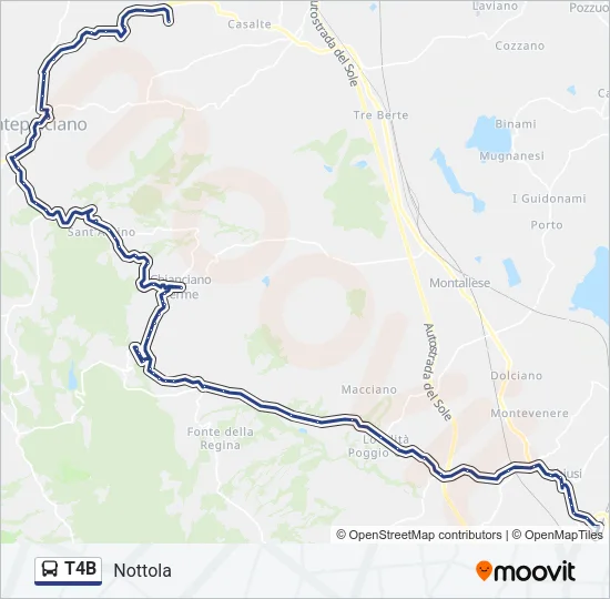 T4B Bus Line Map