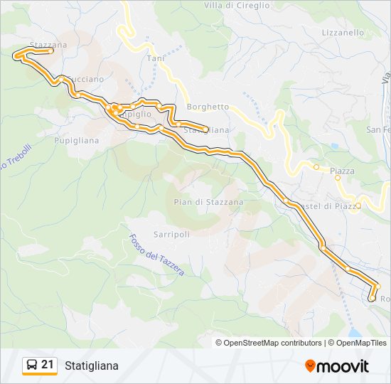 21 Bus Line Map