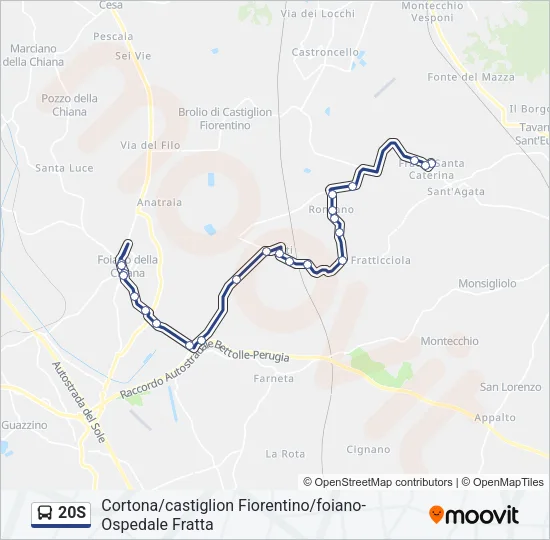 20S Bus Line Map