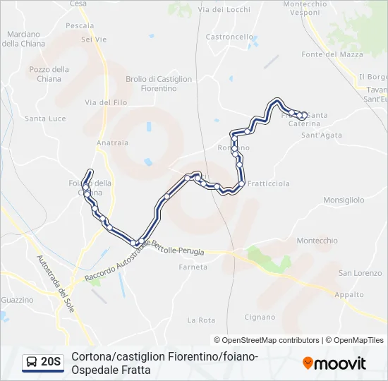 20S Bus Line Map