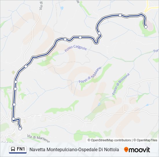 FN1 bus Line Map