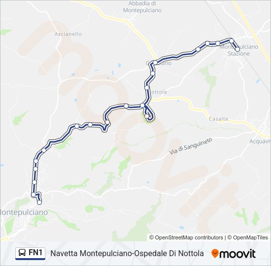FN1 Bus Line Map