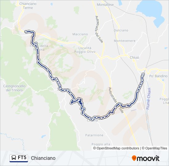 Percorso linea bus FT5