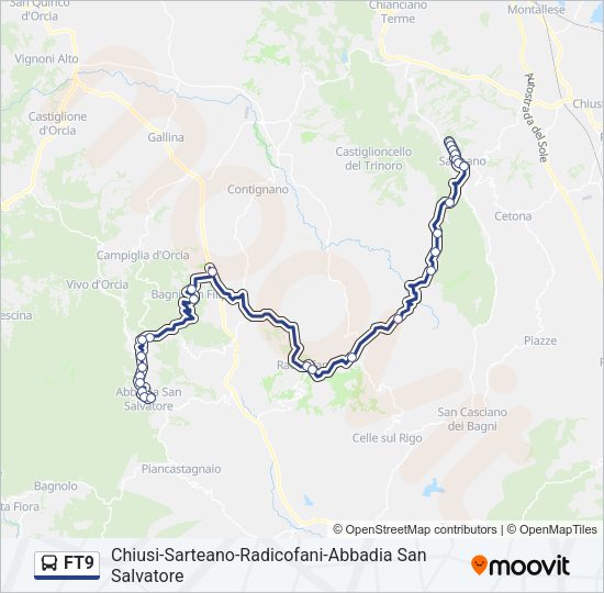 Percorso linea bus FT9