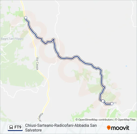 Percorso linea bus FT9