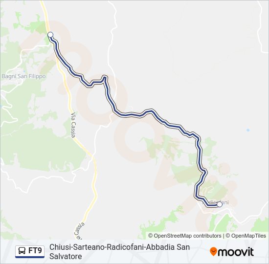 Percorso linea bus FT9