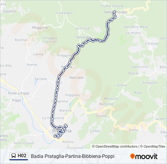 Percorso linea bus H02