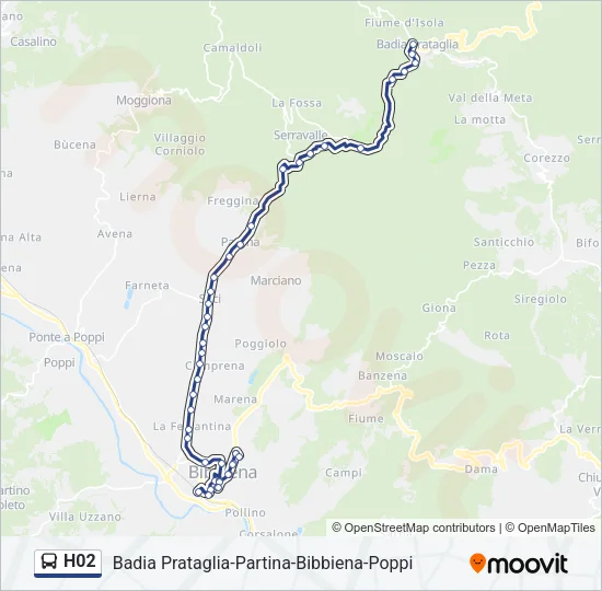 Percorso linea bus H02