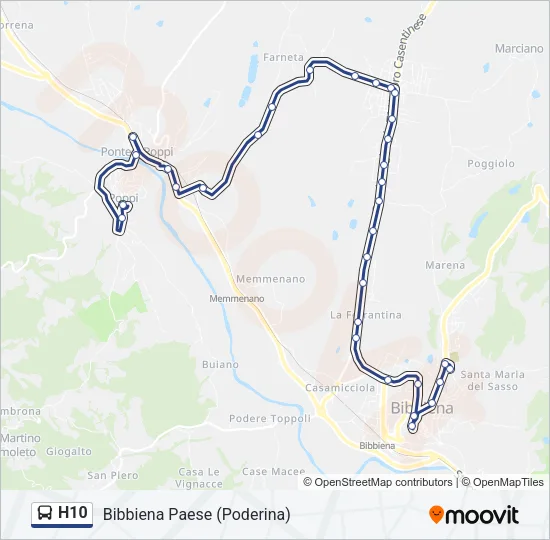 H10 Bus Line Map