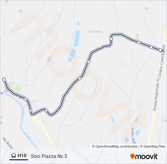Percorso linea bus H10