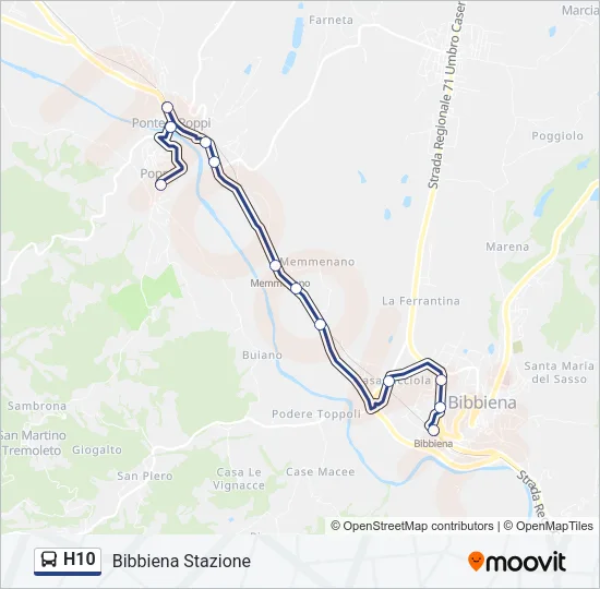 H10 Bus Line Map