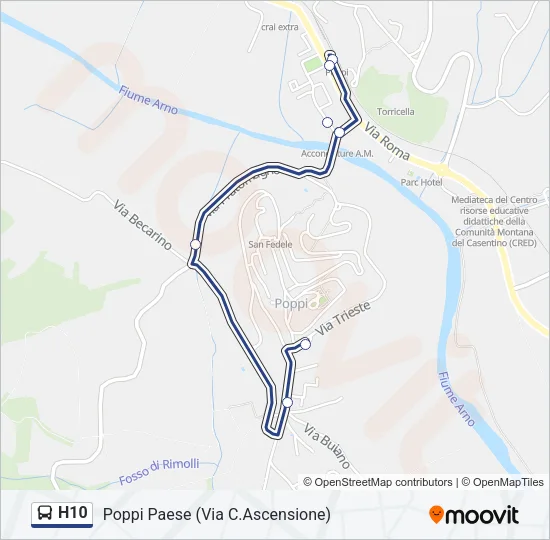 H10 Bus Line Map