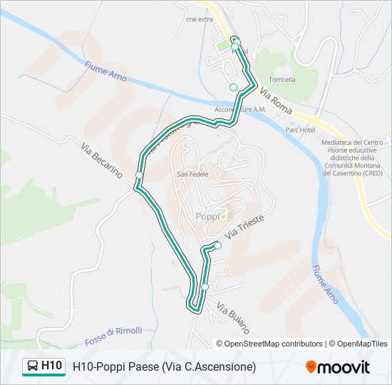 h10 Route: Schedules, Stops & Maps - H10-Poppi Paese (Via C.Ascensione ...