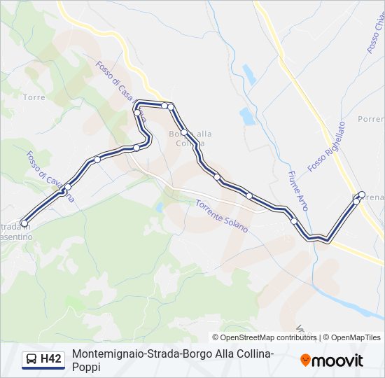 H42 bus Line Map