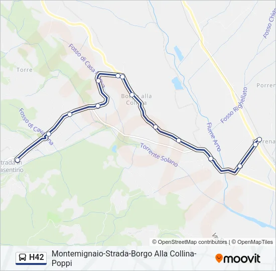 H42 Bus Line Map