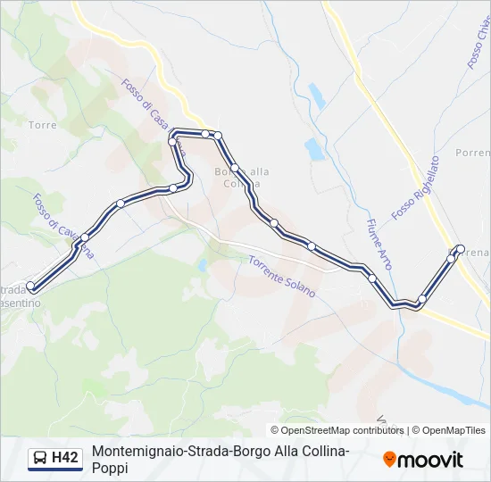 H42 Bus Line Map