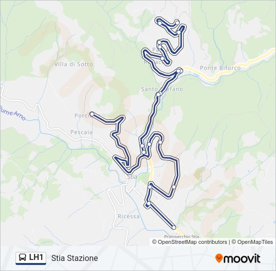 Percorso linea bus LH1