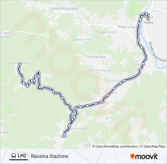 Percorso linea bus LH2