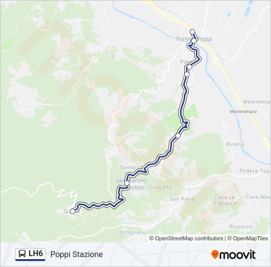 Percorso linea bus LH6